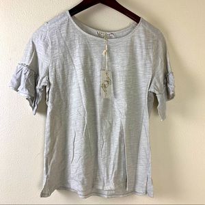 Tru self top shirt sleeve NWT gray